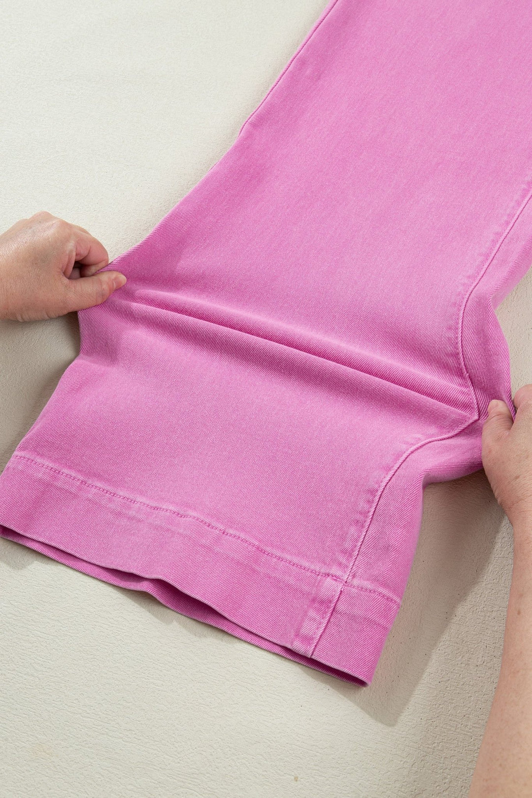 2 - Button High Waist Flared Bottom Jeans - Trendy Bottoms/Jeans in Bonbon for Women | The802Gypsy