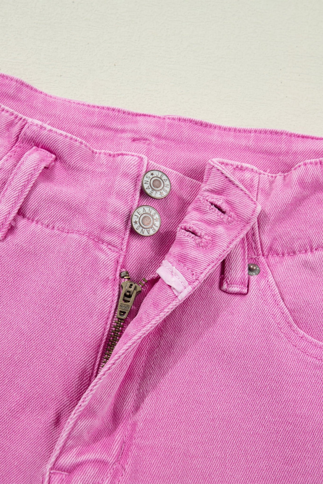 2 - Button High Waist Flared Bottom Jeans - Trendy Bottoms/Jeans in Bonbon for Women | The802Gypsy