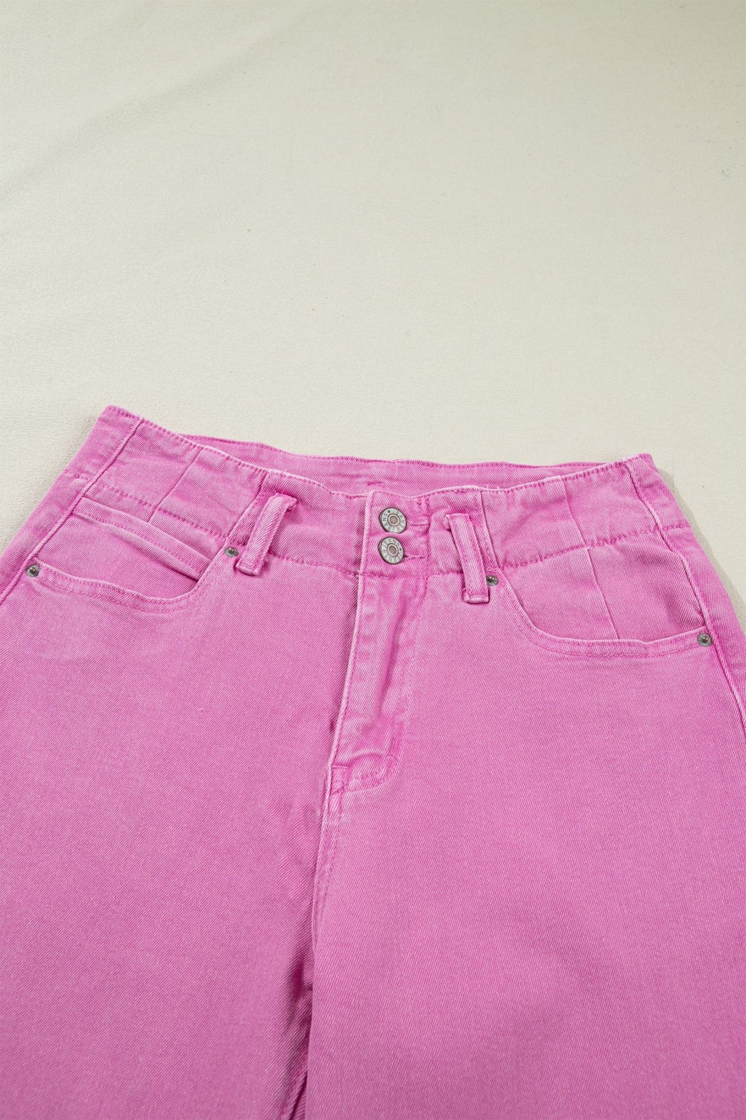 2 - Button High Waist Flared Bottom Jeans - Trendy Bottoms/Jeans in Bonbon for Women | The802Gypsy