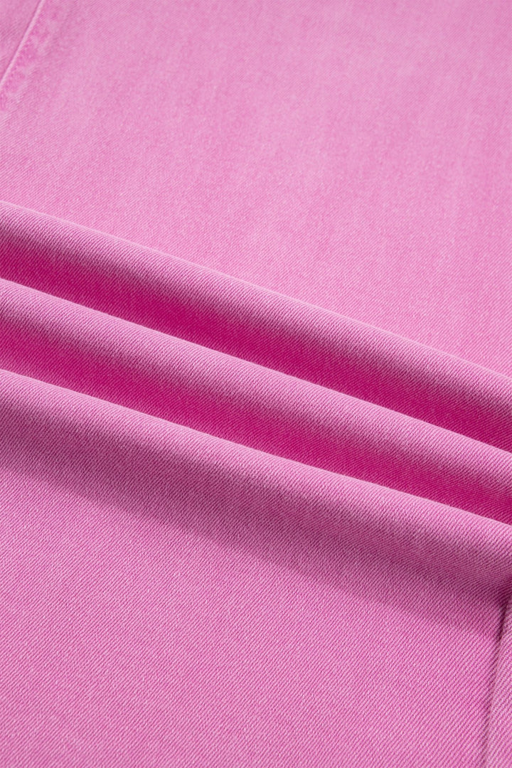 2 - Button High Waist Flared Bottom Jeans - Trendy Bottoms/Jeans in Bonbon for Women | The802Gypsy