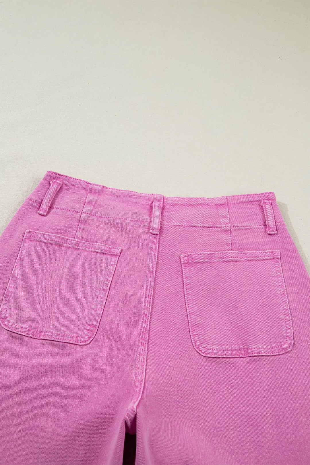 2 - Button High Waist Flared Bottom Jeans - Trendy Bottoms/Jeans in Bonbon for Women | The802Gypsy