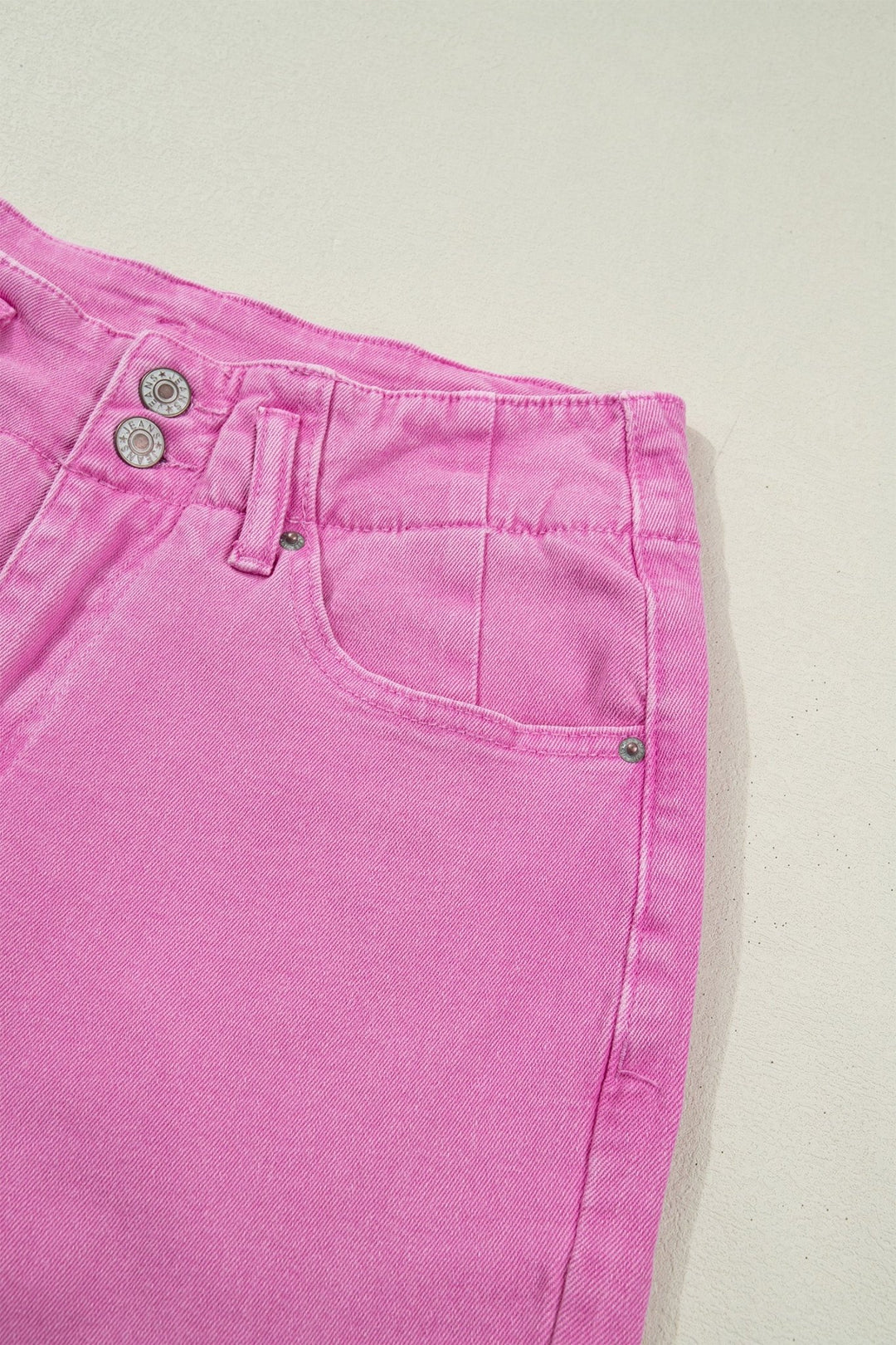 2 - Button High Waist Flared Bottom Jeans - Trendy Bottoms/Jeans in Bonbon for Women | The802Gypsy