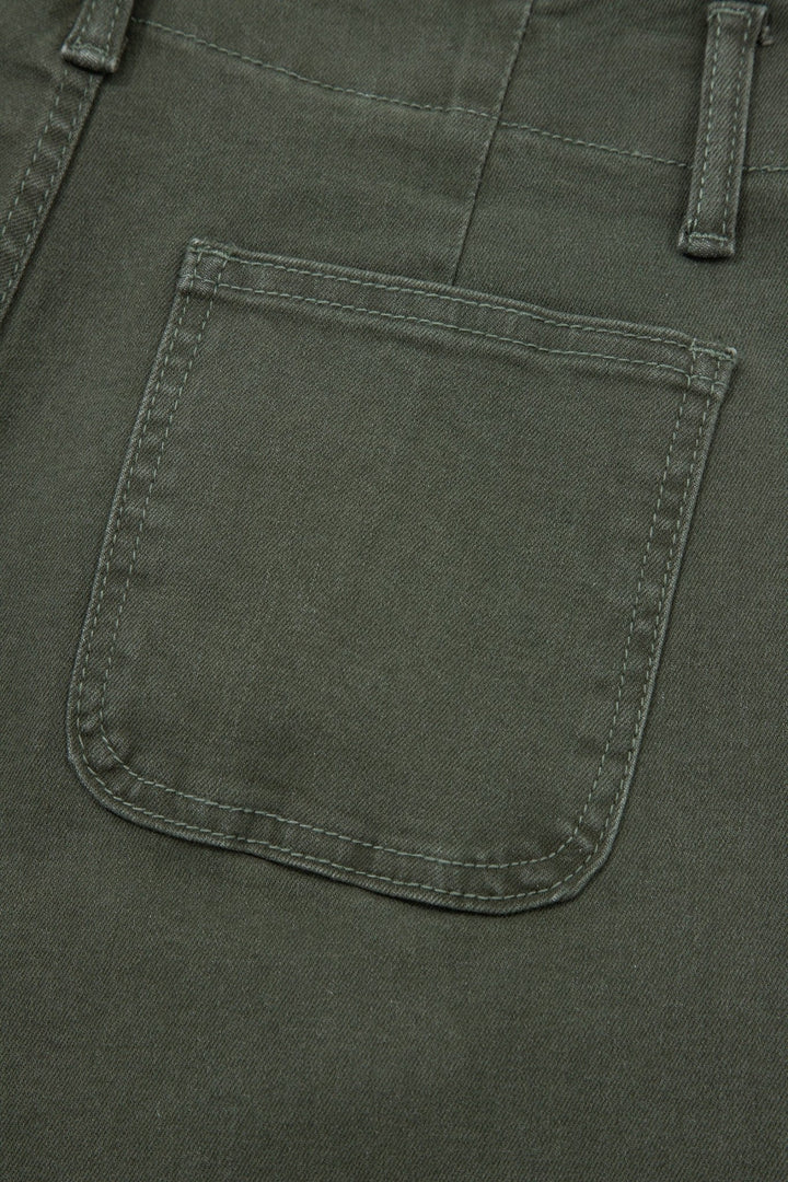 2 - Button High Waist Flared Bottom Jeans - Trendy Bottoms/Jeans in Bonbon for Women | The802Gypsy