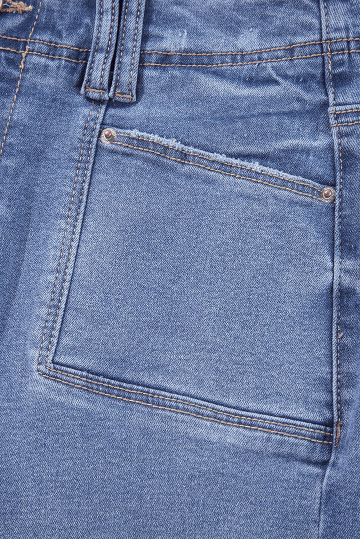 Loose Straight Leg Cropped High Waist Jeans - Trendy Bottoms/Jeans in Dusk Blue for Women | The802Gypsy