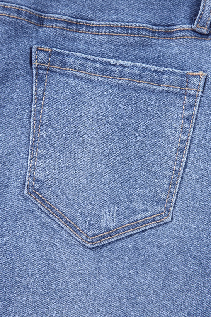 Loose Straight Leg Cropped High Waist Jeans - Trendy Bottoms/Jeans in Dusk Blue for Women | The802Gypsy