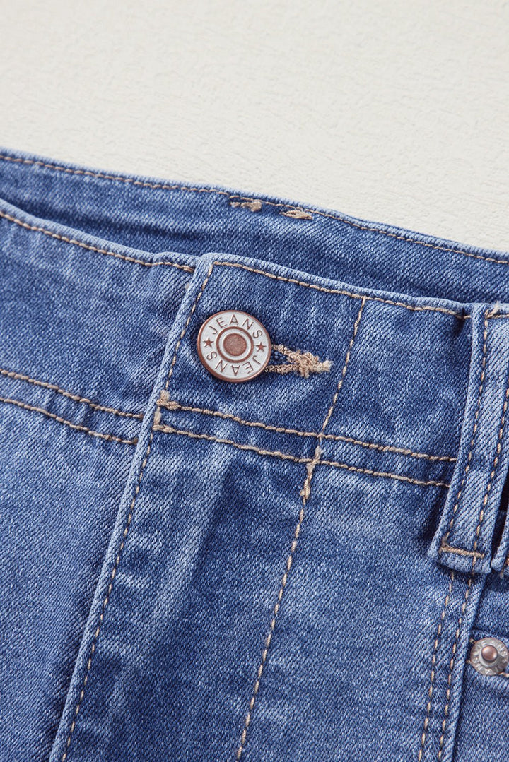 Loose Straight Leg Cropped High Waist Jeans - Trendy Bottoms/Jeans in Dusk Blue for Women | The802Gypsy