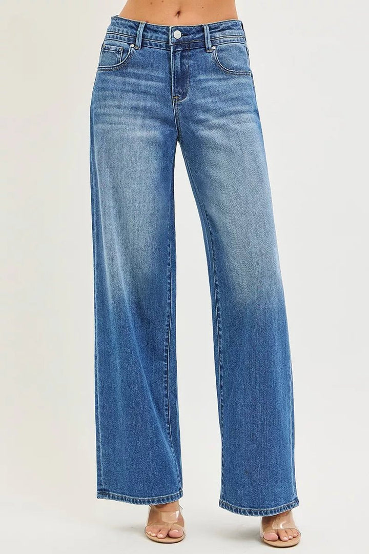 RISEN Slouchy Baggy Jeans with Pockets - Trendy Bottoms/Jeans in MEDIUM WASH for Women | The802Gypsy