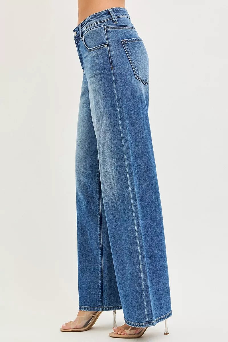 RISEN Slouchy Baggy Jeans with Pockets - Trendy Bottoms/Jeans in MEDIUM WASH for Women | The802Gypsy