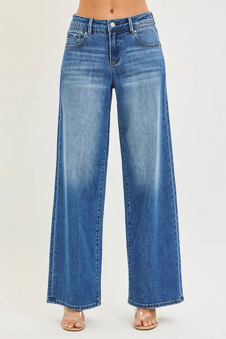 RISEN Slouchy Baggy Jeans with Pockets - Trendy Bottoms/Jeans in MEDIUM WASH for Women | The802Gypsy