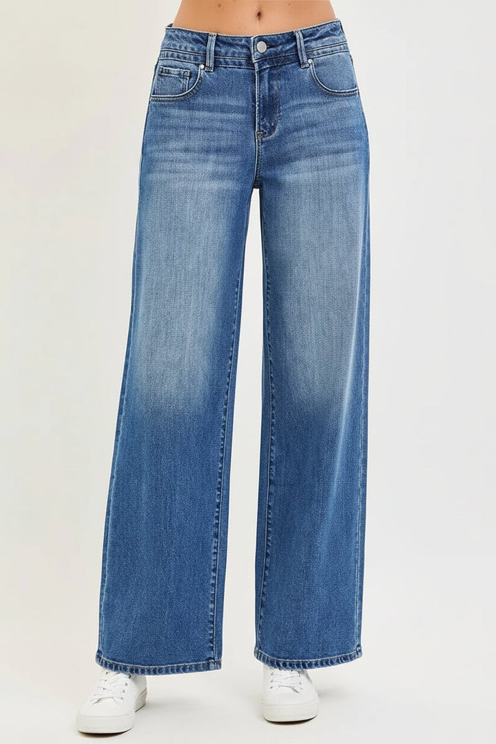RISEN Slouchy Baggy Jeans with Pockets - Trendy Bottoms/Jeans in MEDIUM WASH for Women | The802Gypsy