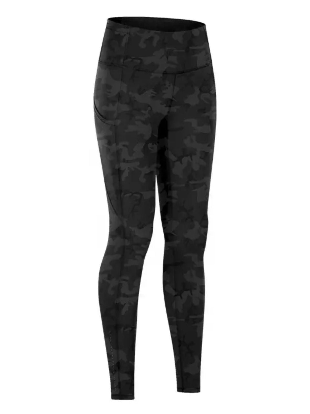 Wide Waistband Sports Leggings - Trendy Bottoms/Leggings in Black Camouflage for Women | The802Gypsy