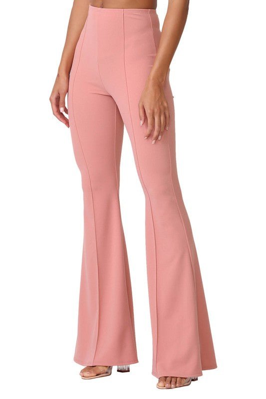 Retro Flare Bell - Bottom Women’s Dress Pants - Trendy Bottoms/Pants in Dusty Pink for Women | The802Gypsy