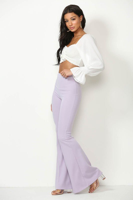 Retro Flare Bell - Bottom Women’s Dress Pants - Trendy Bottoms/Pants in Lavender for Women | The802Gypsy