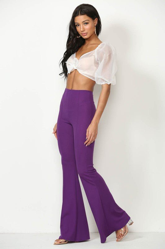 Retro Flare Bell - Bottom Women’s Dress Pants - Trendy Bottoms/Pants in Purple for Women | The802Gypsy