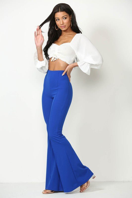 Retro Flare Bell - Bottom Women’s Dress Pants - Trendy Bottoms/Pants in Royal Blue for Women | The802Gypsy