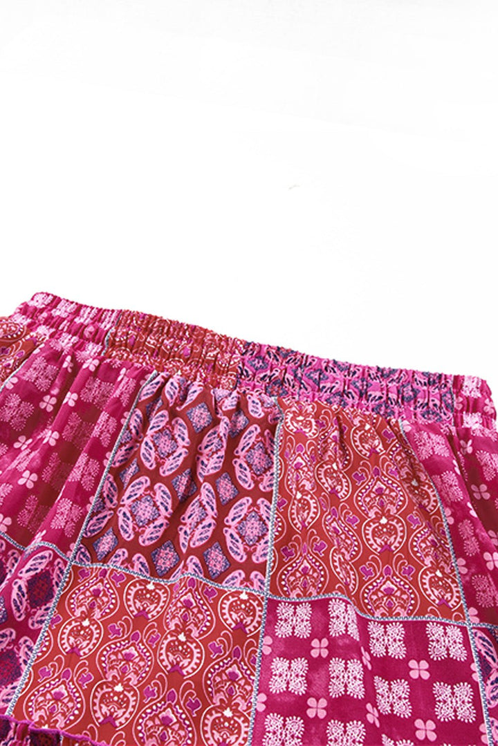 Paisley Print Pocketed Tiered Maxi Skirt - Trendy Bottoms/Skirts in Purple for Women | The802Gypsy