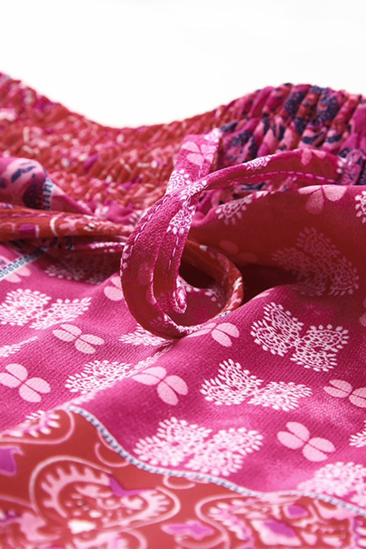 Paisley Print Pocketed Tiered Maxi Skirt - Trendy Bottoms/Skirts in Purple for Women | The802Gypsy