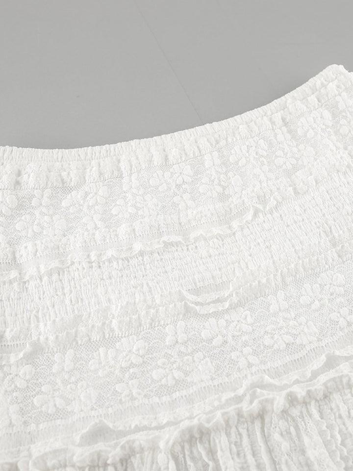 White Lace Tiered Maxi Skirt - Trendy Bottoms/Skirts in White for Women | The802Gypsy