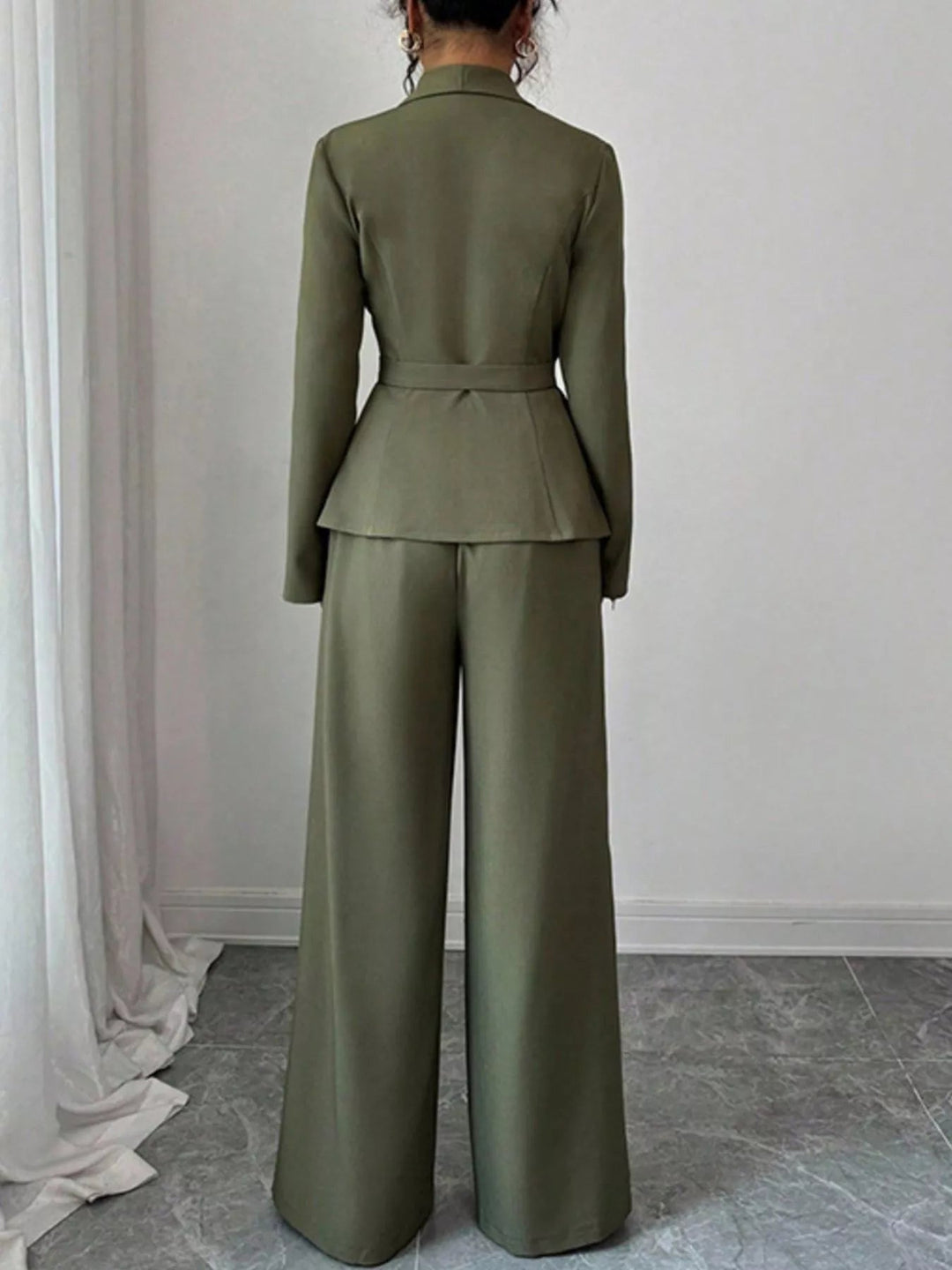 One Button Blazer And Pants Set - Trendy Clothing/Outfit Sets in Green for Women | The802Gypsy