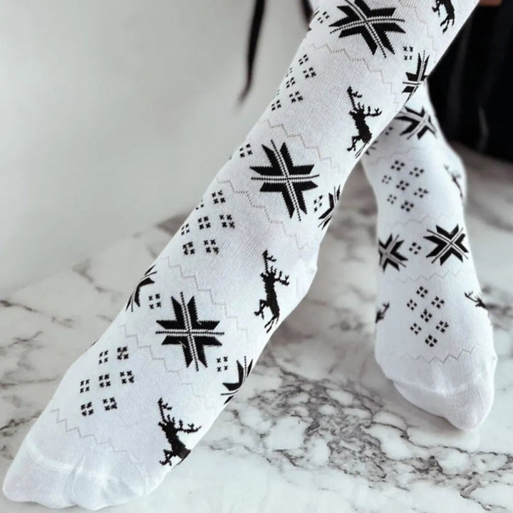 Christmas Bowknot Over Knee Socks - Trendy Clothing/Underwear & Socks in White for Women | The802Gypsy