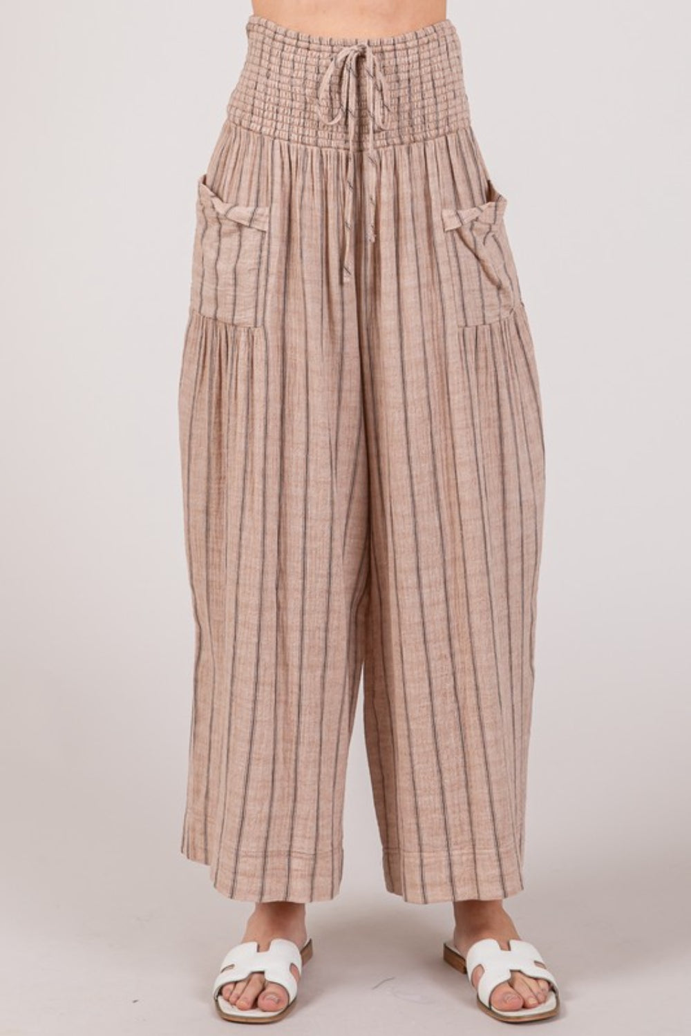 ❤️GYPSY-SAGE + FIG-Cotton Gauze Wash Stripe Pants
