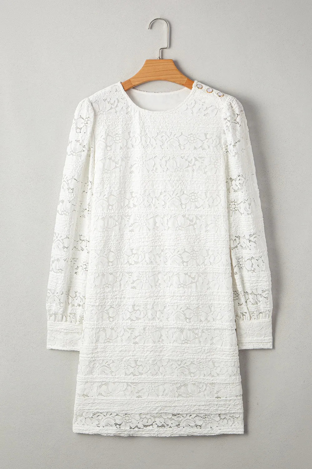 Lace Long Sleeve Mini Dress - Trendy Dress/ Lace Dress in White for Women | The802Gypsy