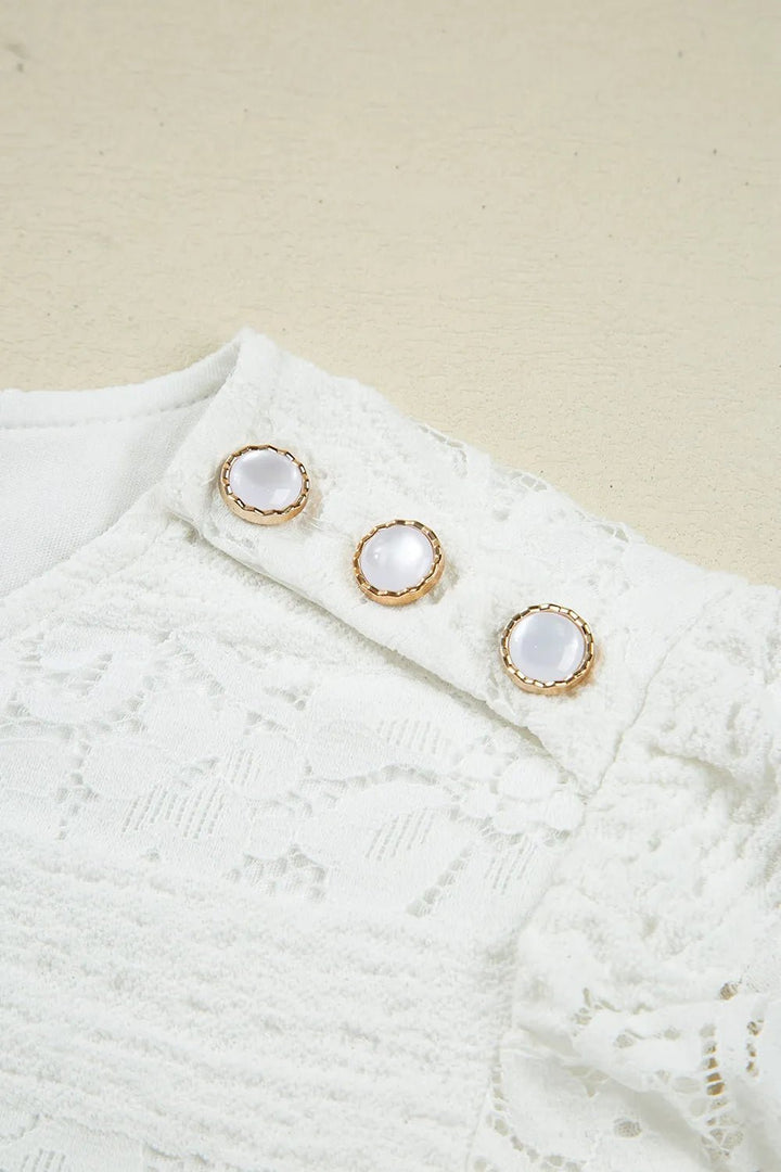 Lace Long Sleeve Mini Dress - Trendy Dress/ Lace Dress in White for Women | The802Gypsy