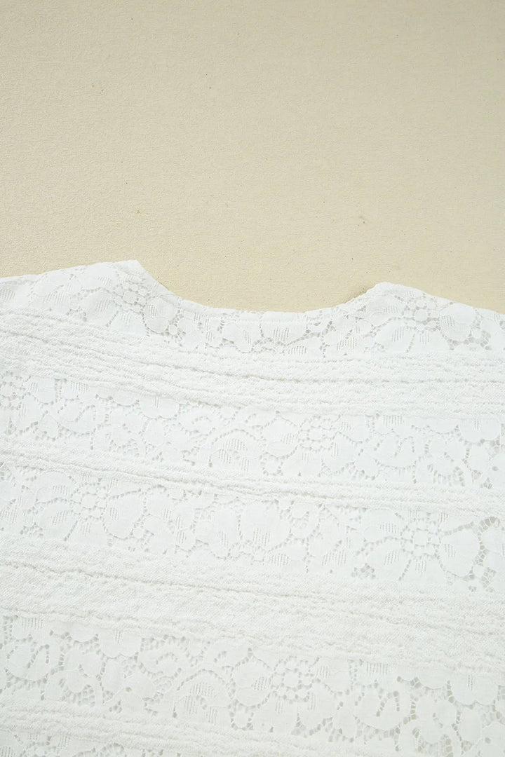 Lace Long Sleeve Mini Dress - Trendy Dress/ Lace Dress in White for Women | The802Gypsy