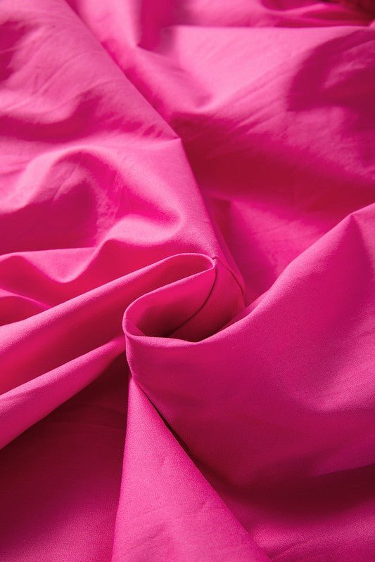 Bright Pink Tie Front Puff Sleeve Mini Dress - Trendy Dress/Casual Dress in Bright Pink for Women | The802Gypsy