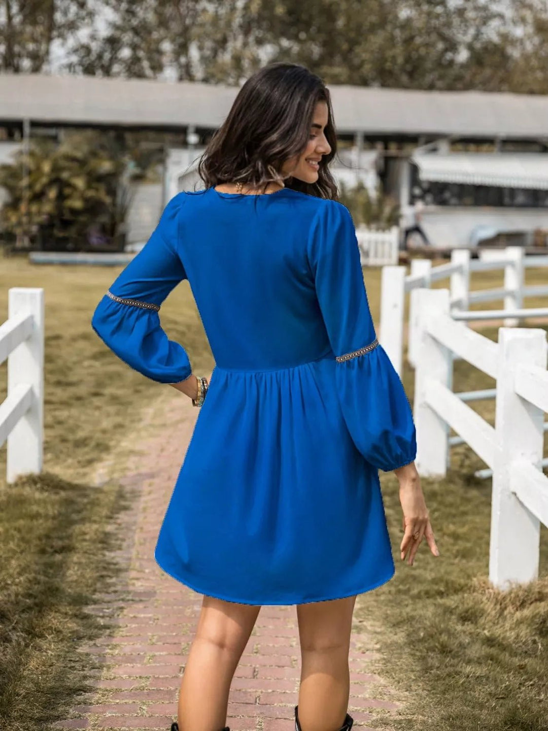 Color Block Long Sleeve Mini Dress - Trendy Dresses/Casual in Burgundy for Women | The802Gypsy