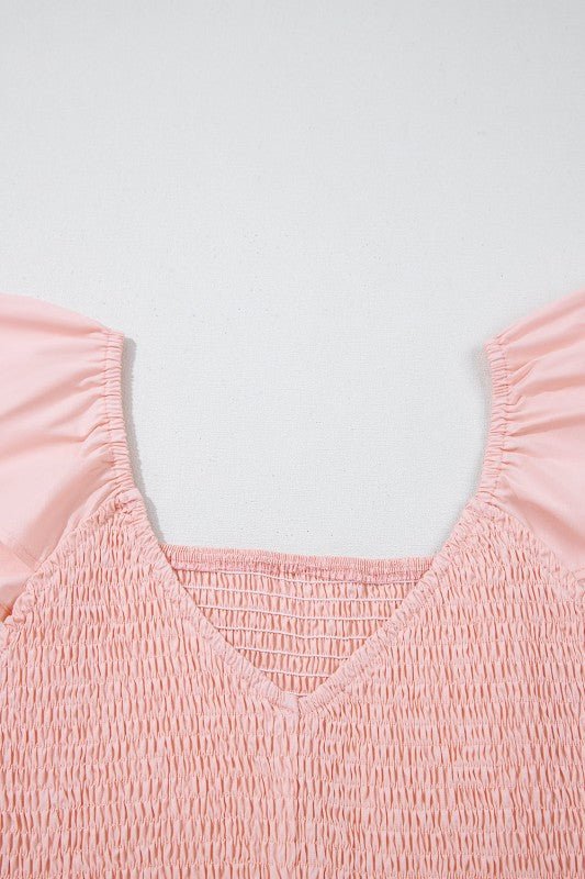 JUNIPER BLVD V - Neck Flutter Sleeve Ruffle Maxi Dress - Trendy Dress/Short - Sleeve Dress in Apricot Pink for Women | The802Gypsy