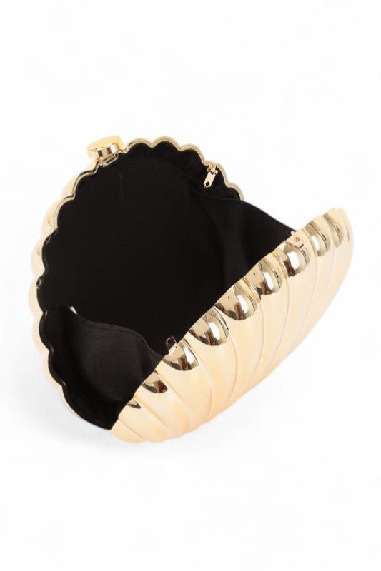 Acrylic Seashell Box Clutch With Chain - Trendy in Gold for Women | The802Gypsy