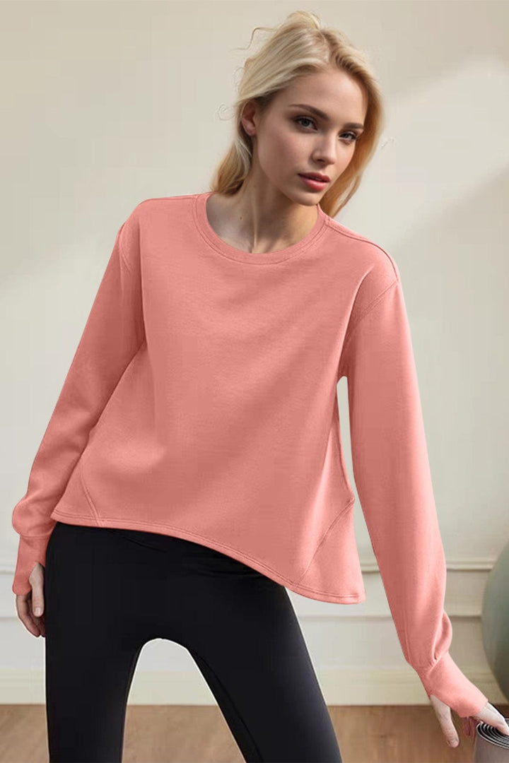 The802Gypsy Activewear/tops GYPSY-Basic Bae-Air Scuba Round Neck Long Sleeve Sweatshirt