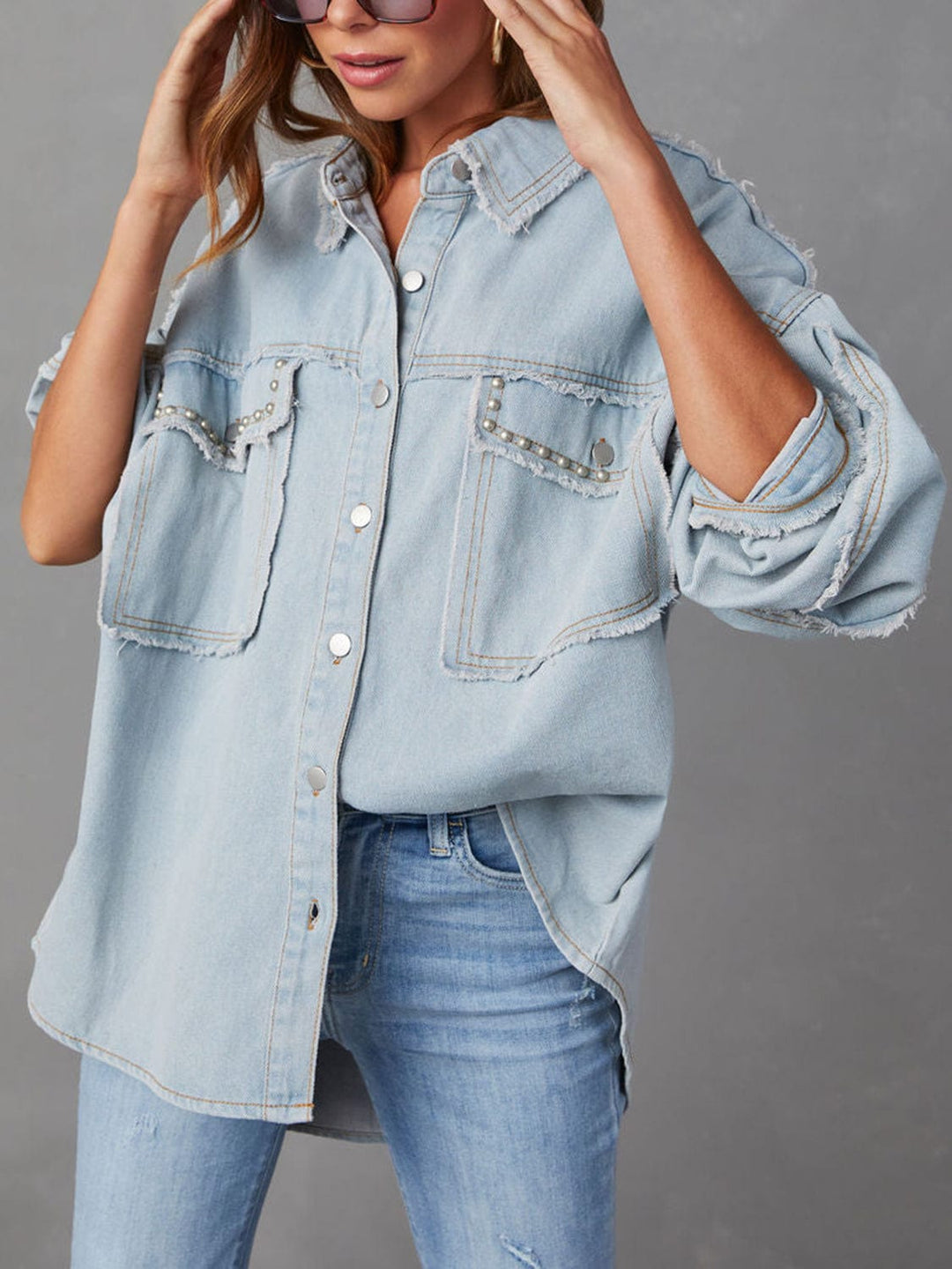 Light Denim Outerwear/Shakets with S