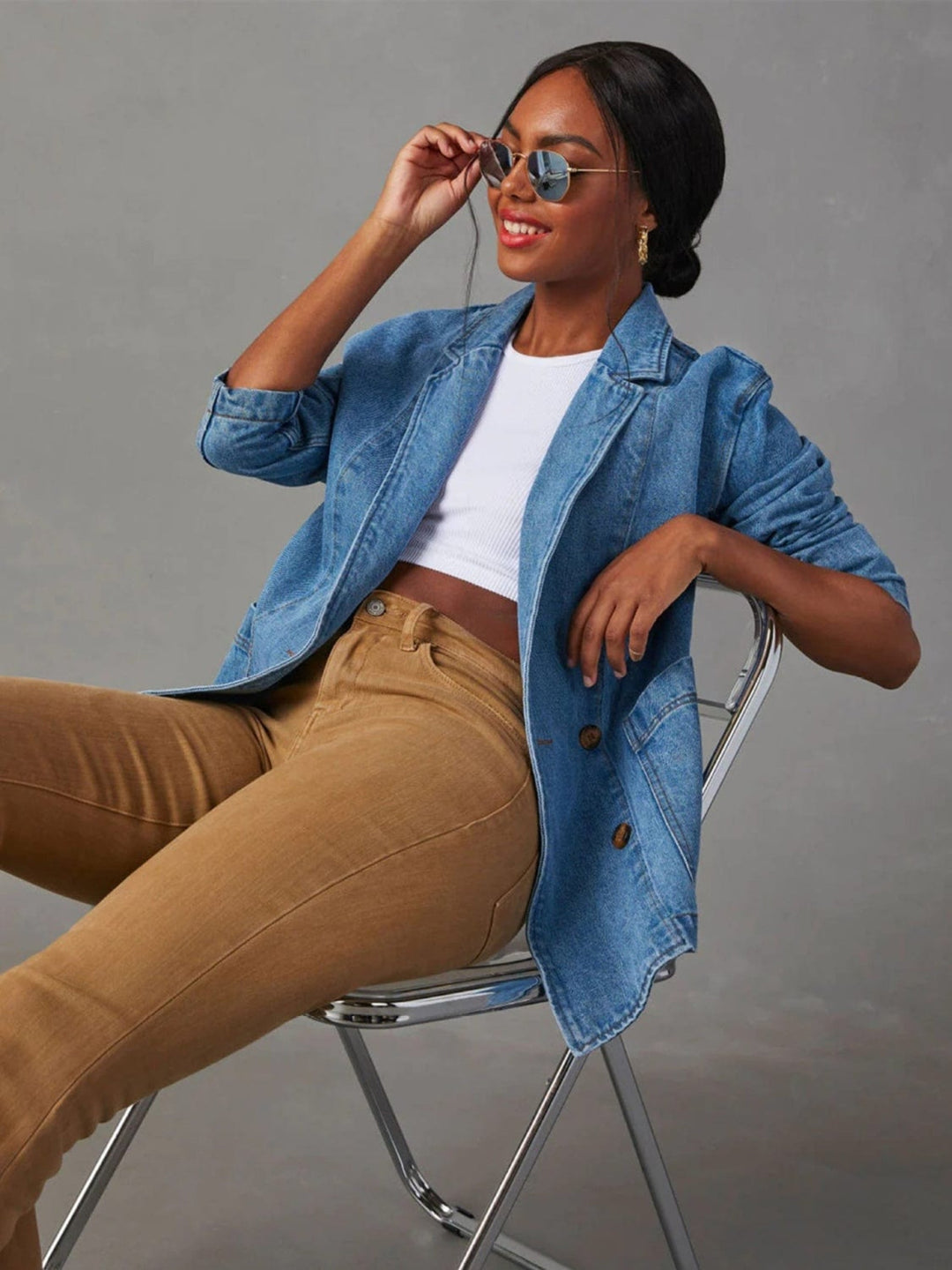 MEDIUM DENIM Outerwear/Denim jackets with S