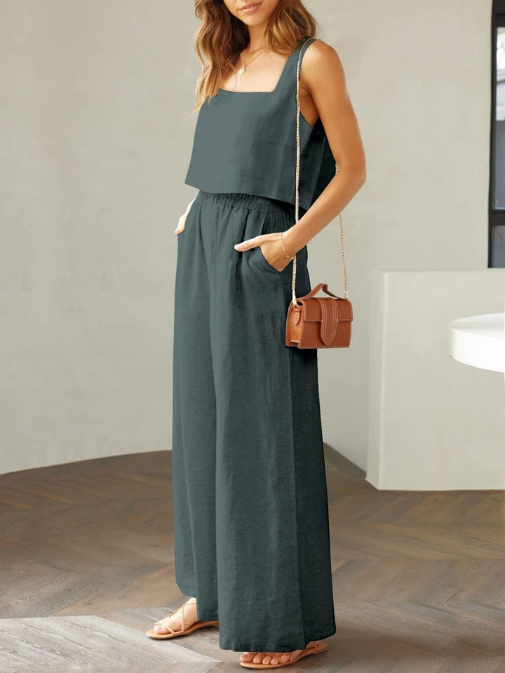 Gray Two Piece Sets/Pant Sets with S