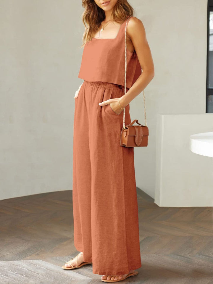 Tan Two Piece Sets/Pant Sets with S