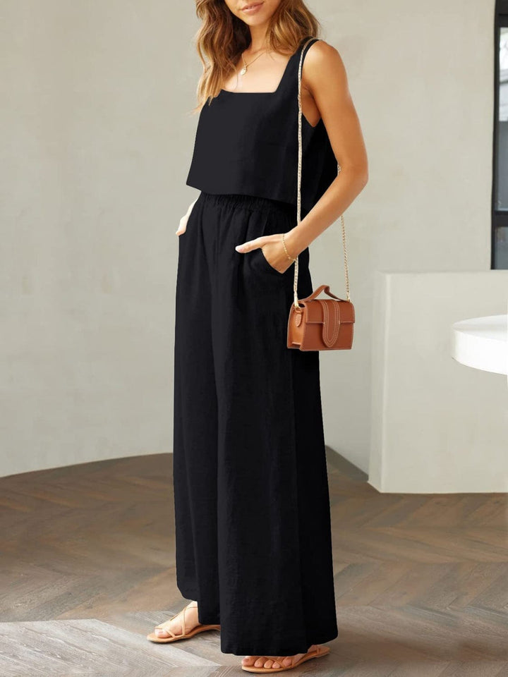 Black Two Piece Sets/Pant Sets with S