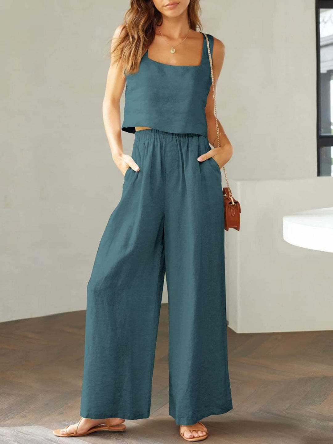 Teal Two Piece Sets/Pant Sets with S
