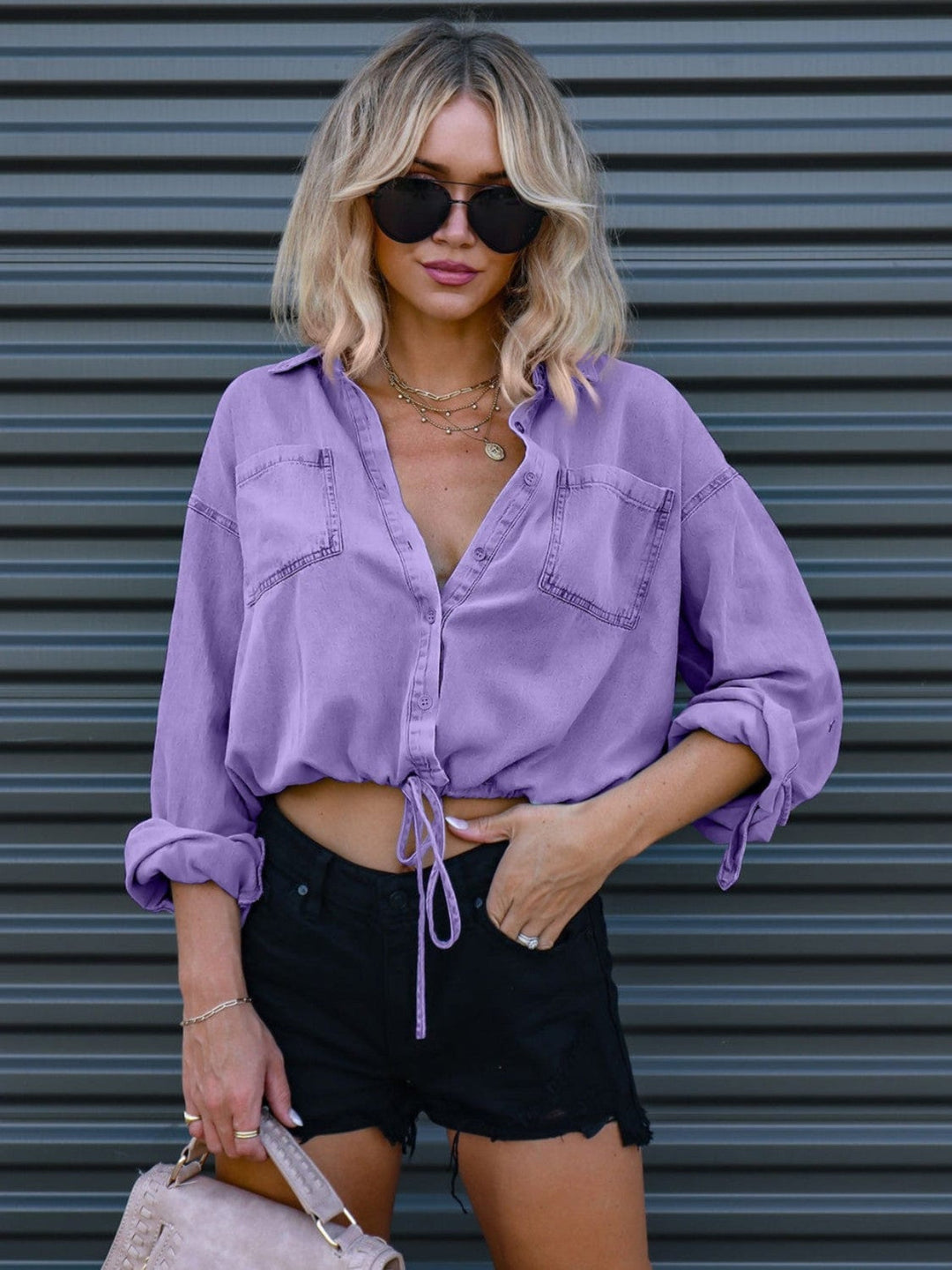 PURPLE shirts and tops with S