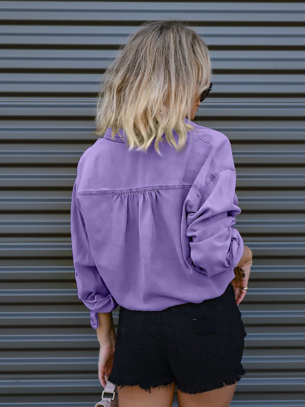 PURPLE shirts and tops with S