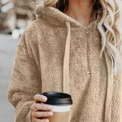 Trendsi hoodie Gypsy Fire Drawstring Teddy Hoodie