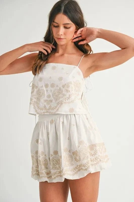 Off White Two Piece Sets/Short Sets with S