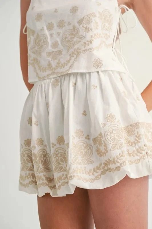Off White Two Piece Sets/Short Sets with S