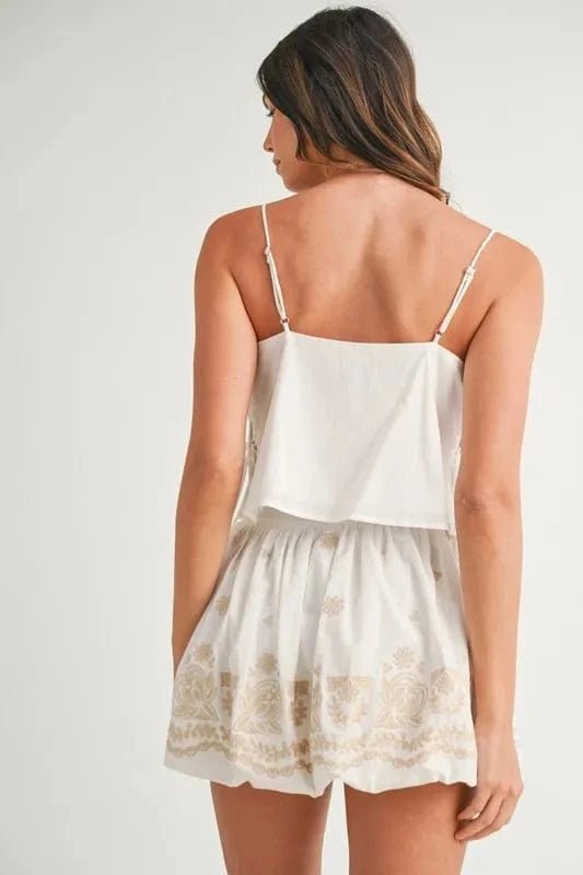 Off White Two Piece Sets/Short Sets with S