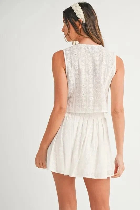 Off White Two Piece Sets/Skirts Sets with L