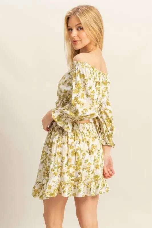 Yellow - Green Two Piece Sets/Skirts Sets with M