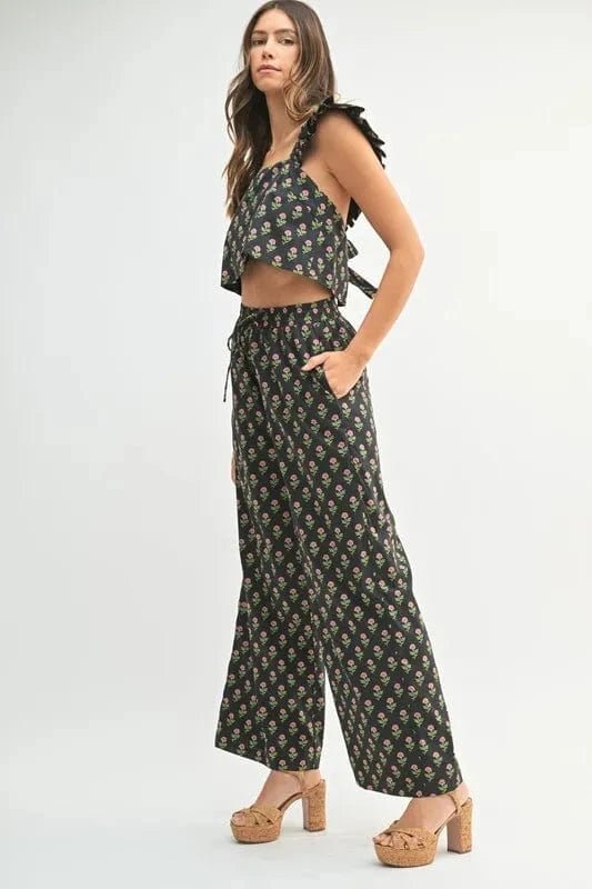 Black Two Piece Sets/Pant Sets with S