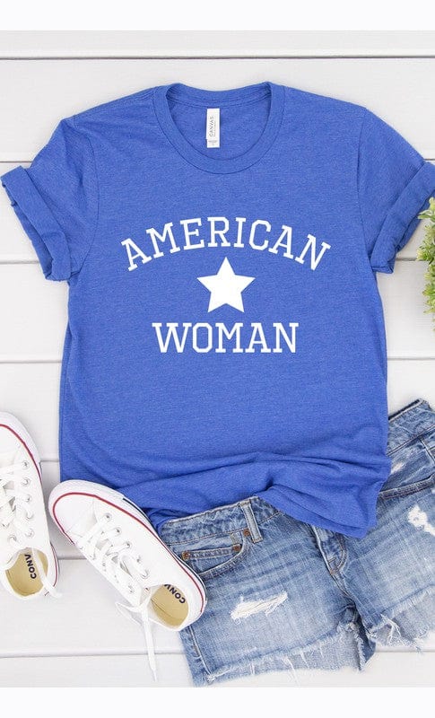 The802Gypsy shirts and tops Heather Royal Blue / S ❤️GYPSY FOX-American Woman Graphic Tee