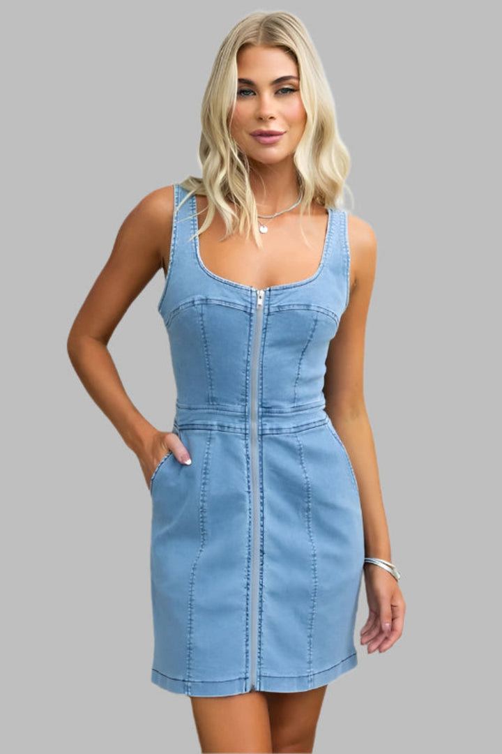 Light Denim Dresses/Casual with L